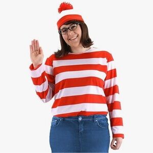 NWT Plus Size Women’s Wenda Costume Where’s Waldo Cosplay Halloween Licensed